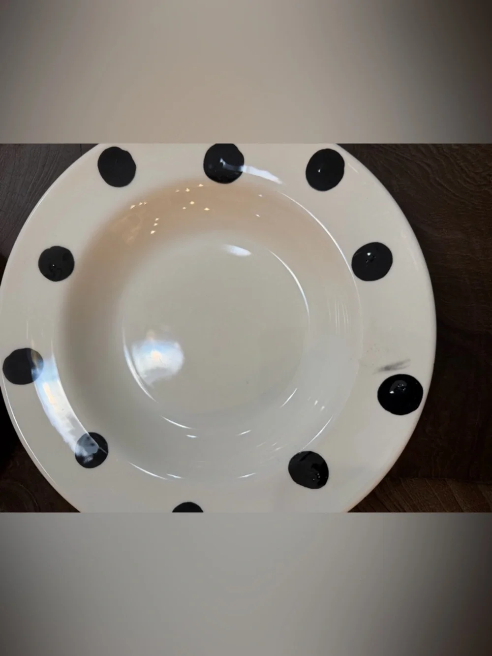 Pier 1 White Ceramic Bowl with Green Brand Stamp